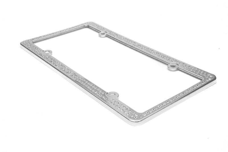 Swarovski Clear 2Pcs Crystal Bling license plate frame Inlay With Screw Caps