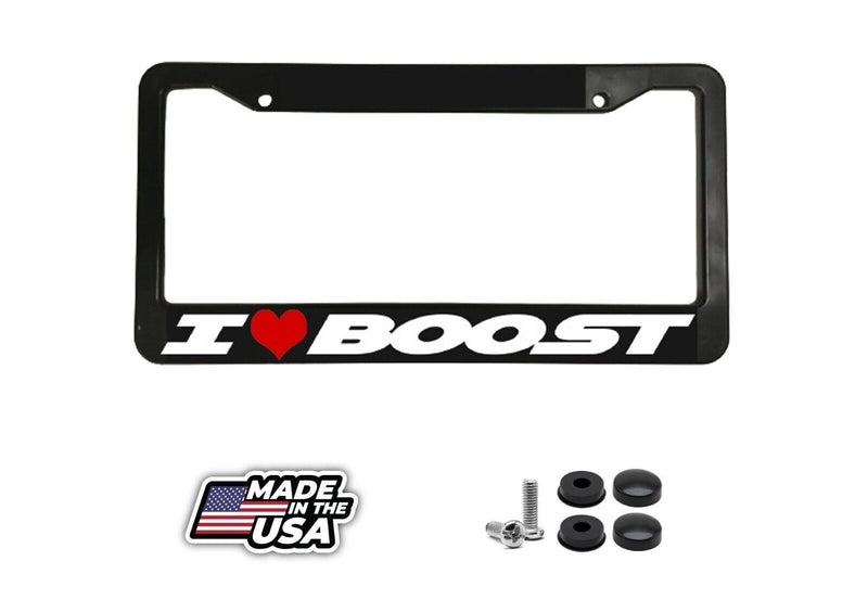 I Heart Love Boost Turbo Charged JDM Diesel Boosted Car License Plate Frame