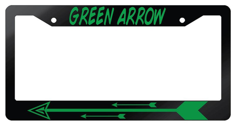 Green Arrow Glossy Black Plastic License Plate Frame DC  Mod-GRAPH9856236-6976