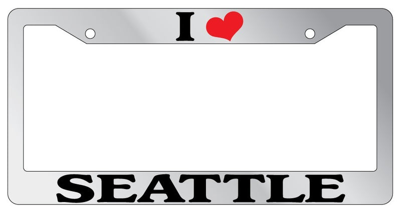 Chrome METAL License Plate Frame I HEART SEATTLE Auto Accessory 2671  Mod-GRAPH9856236-8235