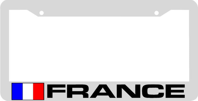 white frame FRANCE french flag License Plate Frame