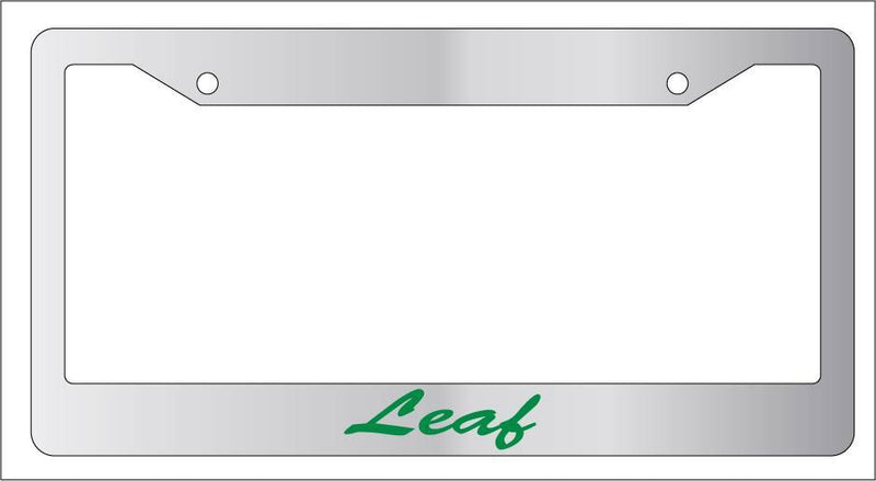 Chrome License Plate Frame CURSIVE LEAF-(GREEN) Auto Accessory Novelty  Mod-GRAPH9856236-5841