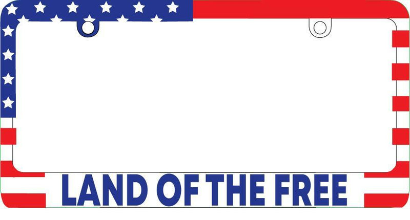 Land Of The Free 3D USA Flag Plastic License Plate Frame Patriotic  Mod-GRAPH9856236-3924