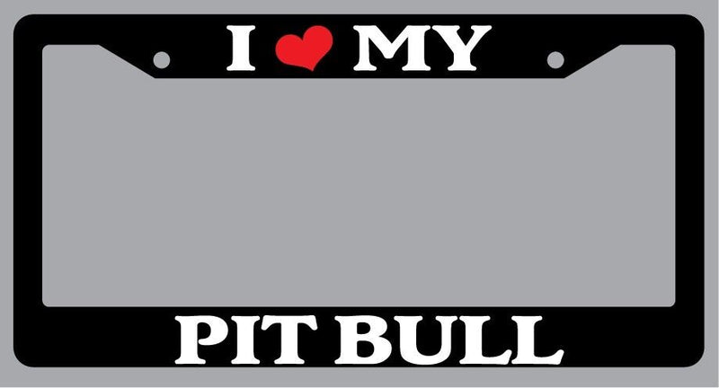 Black License Plate Frame "I Heart My Pit Bull" Auto Accessory Novelty 503  Mod-GRAPH9856236-2667