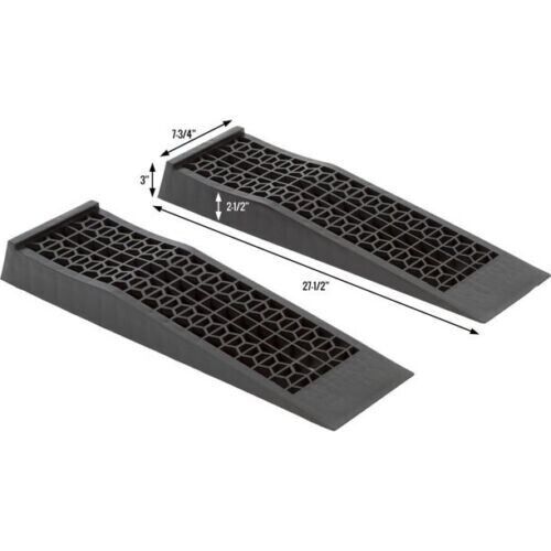 Low Profile Plastic Car Service Ramps, 2 Pack