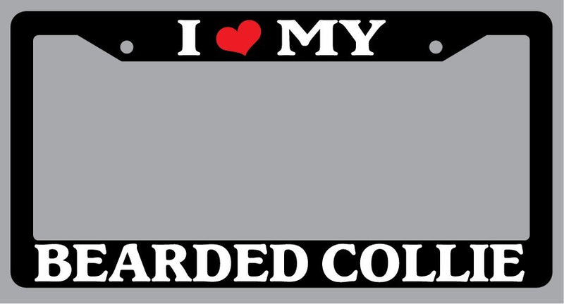 Black License Plate Frame I Heart My Bearded Collie Auto Accessory Novelty 282  Mod-GRAPH9856236-2680