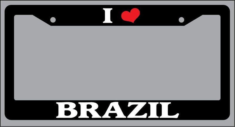 Black License Plate Frame I Heart Brazil Auto Accessory 1144  Mod-GRAPH9856236-1375