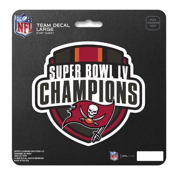 NFL Tampa Bay Buccaneers "Superbowl" Decal Large 8"X8" Auto Boat Cooler