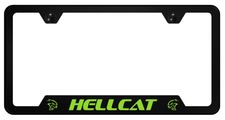 Mopar Hellcat Polycarbonate Notched License Plate Frame - Green