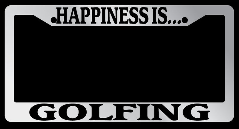 Chrome License Plate Frame "Happiness is golfing" Auto Accessory Novelty  Mod-GRAPH9856236-1712