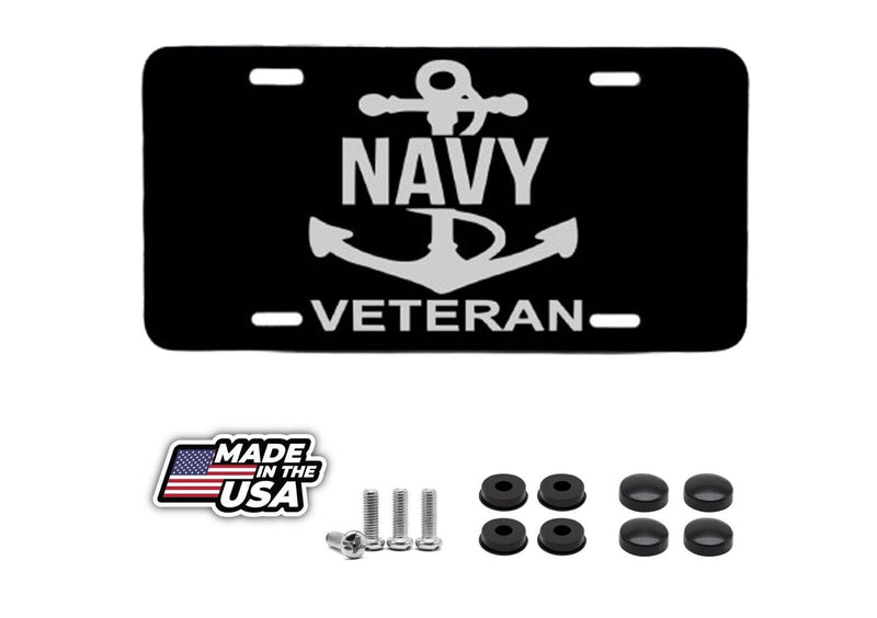 Navy Veteran! Laser Engraved Front License Plate! Looks great on a car or truck