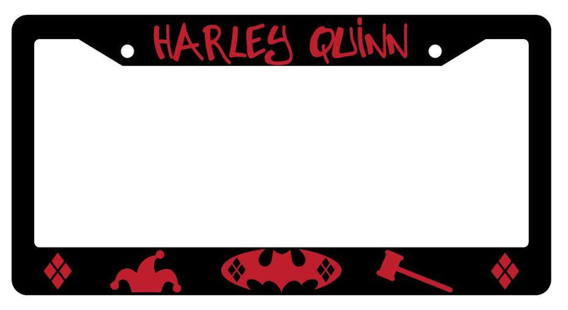 Harley Quinn (Design 1) Black Plastic License Plate Frame Accessory DC  Mod-GRAPH9856236-4058