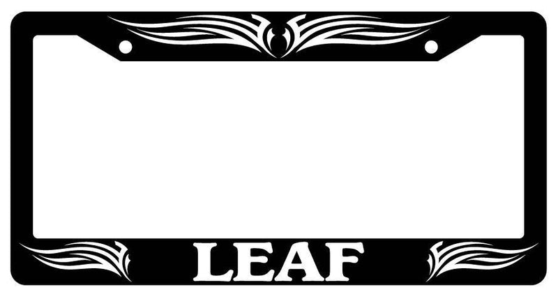 Black License Plate Frame LEAF TRIBAL 