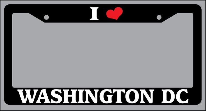 Black License Plate Frame "I Heart Washington DC" Auto Accessory Novelty  Mod-GRAPH9856236-1755