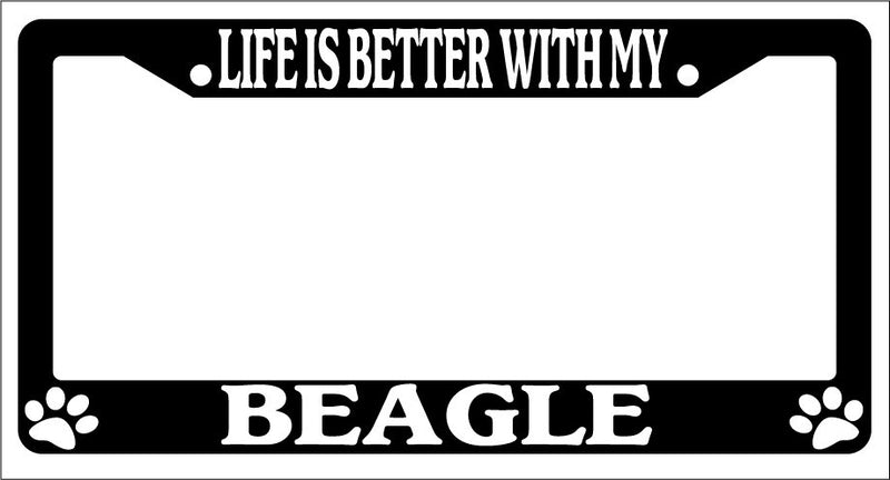 Black License Plate Frame Life Is Better With My Beagle Auto Accessory Novelty  Mod-GRAPH9856236-1506
