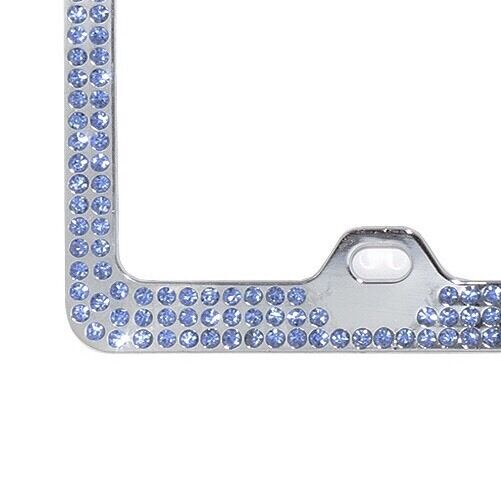 Embedded BLUE Crystal BLING Rhinestone License Plate Frame w/ Swarovski Elements