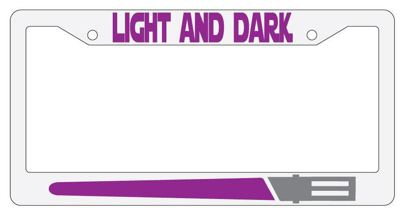 Light And Dark PURPLE White Plastic License Plate Frame Star Wars  Mod-GRAPH9856236-2148