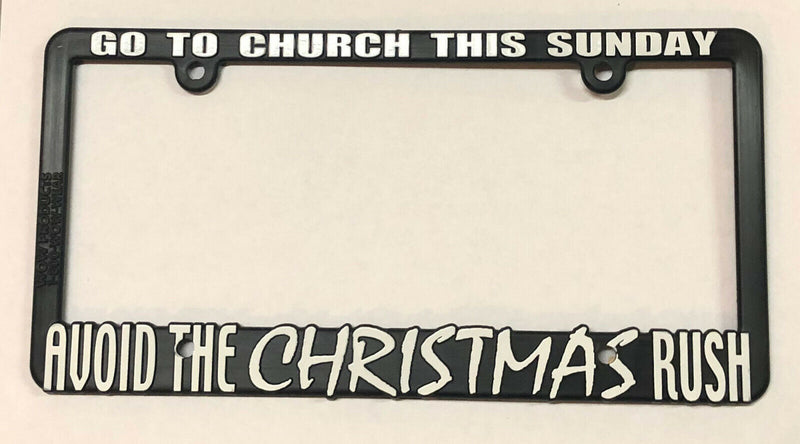 Black Thin Top 3D License Plate Frame Go To Church This Sunday Auto Accessory  Mod-GRAPH9856236-22