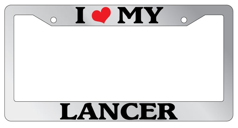 Chrome License Plate Frame I Heart My Lancer Auto Accessory Novelty  Mod-GRAPH9856236-6337