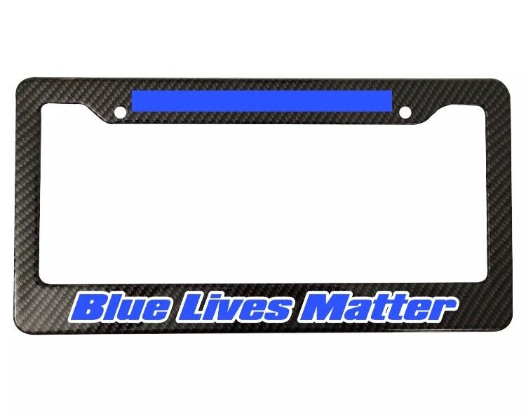 Blue lives matter Carbon Fiber License Plate Frame Car Truck SUV NEW US