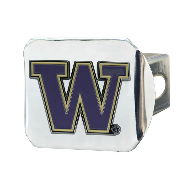 NCAA Washington Huskies 3D Color On Chrome Metal Hitch Cover