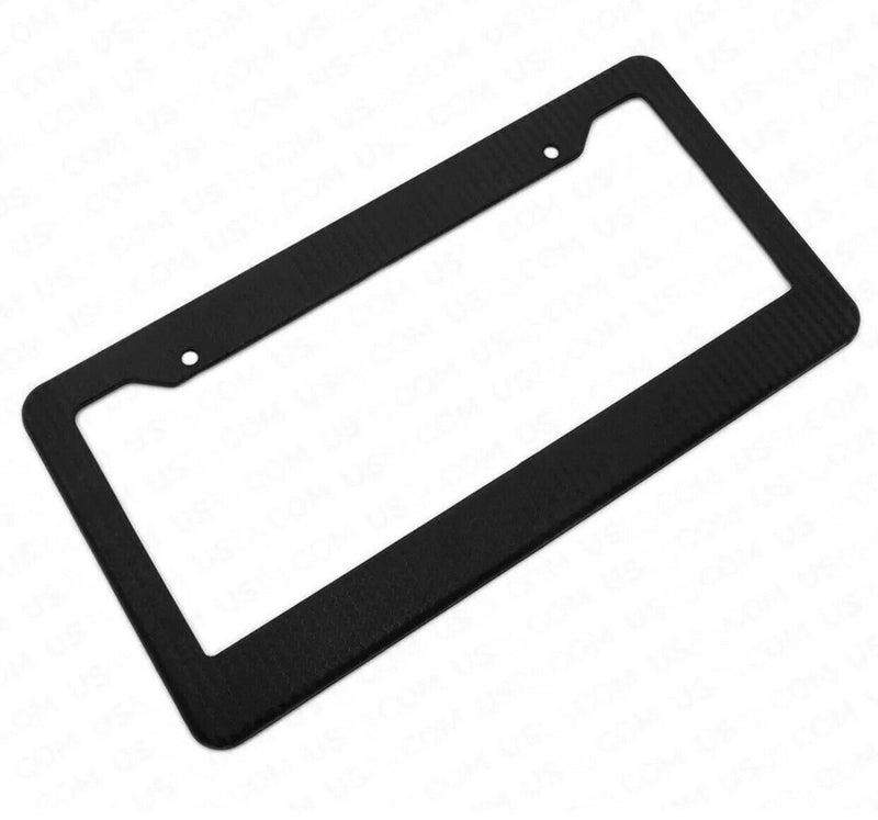 Carbon Fiber Style License Plate Frames Cover Front & Rear 2pc Set Sport Car SUV