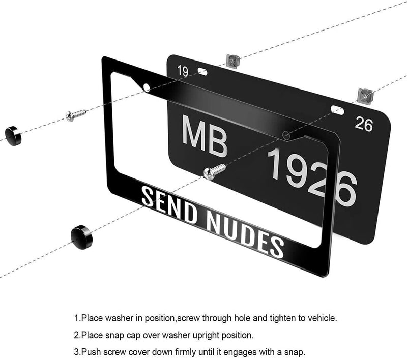 Send Nudes License Plate Frame - JDM Cover Funny Prank