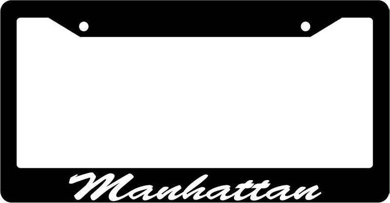 Black License Plate Frame CURSIVE Manhattan Auto Accessory 971  Mod-GRAPH9856236-1896