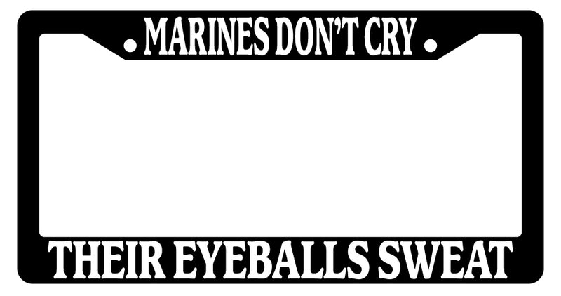 Black License Plate Frame Marines Don&
