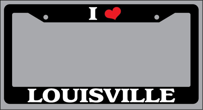 Black License Plate Frame "I Heart Louisville" Auto Accessory Novelty 1653  Mod-GRAPH9856236-1127