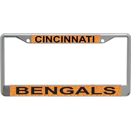 NFL Cincinnati Bengals Metal Inlaid Acrylic License Plate Frame