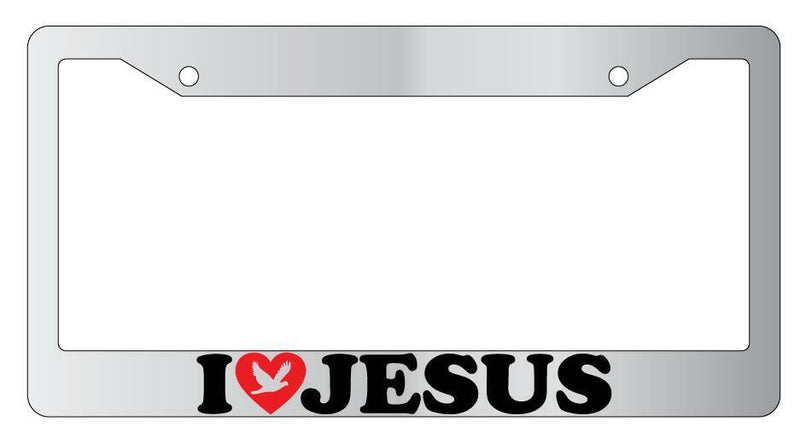 I Heart Jesus w/DOVE Chrome License Plate Frame  Mod-GRAPH9856236-4264