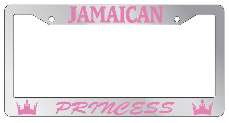 Chrome METAL License Plate Frame JAMAICAN PRINCESS Auto Accessory  Mod-GRAPH9856236-8029