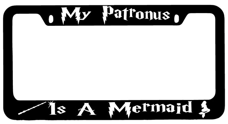 My Patronus Is A Mermaid Black METAL License Plate Frame For Harry Potter  Mod-GRAPH9856236-7764