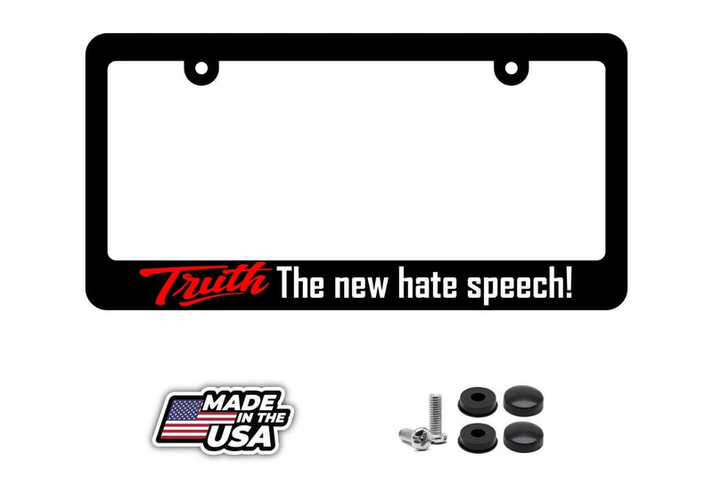Truth The New Hate Funny Joke Gag Prank No Snowflakes License Plate Frame v2