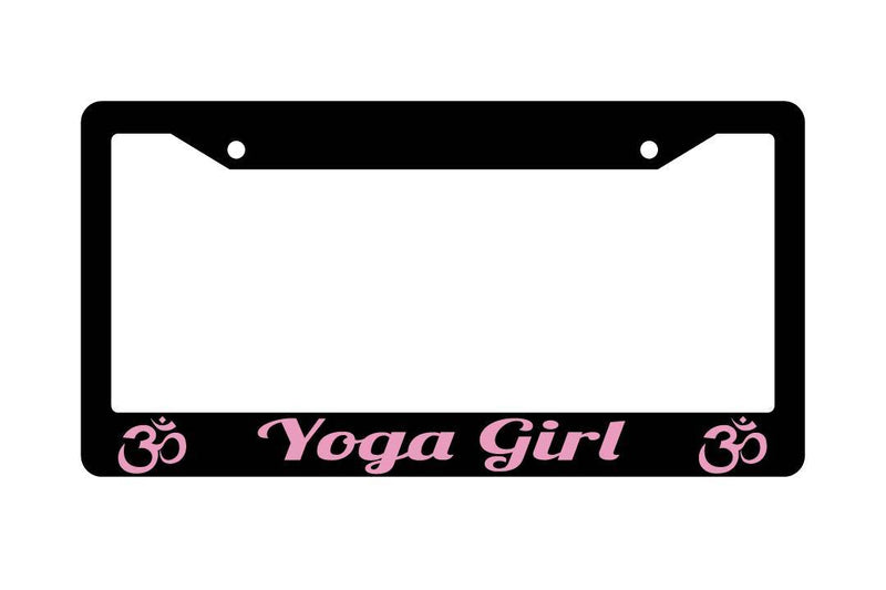 Black License Plate Frame YOGA GIRL 
