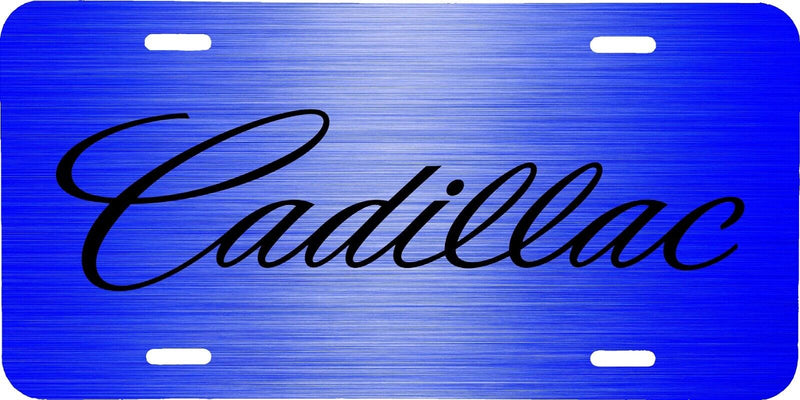 CADILLAC CTS ESCALADE XTS SRX BLUE BRUSHED LOOK VEHICLE LICENSE PLATE CAR TAG