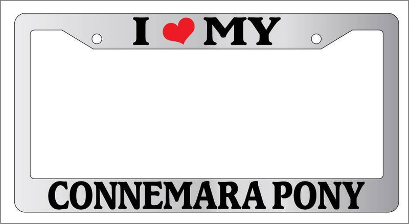 Chrome License Plate Frame I Heart My Connemara Pony Auto Accessory Novelty 353  Mod-GRAPH9856236-5315