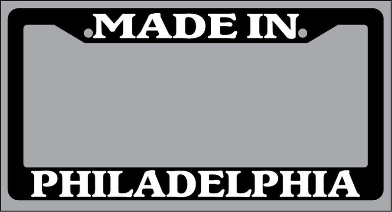 Black License Plate Frame "Made in Philadelphia" Auto Accessory Novelty 2510  Mod-GRAPH9856236-2984