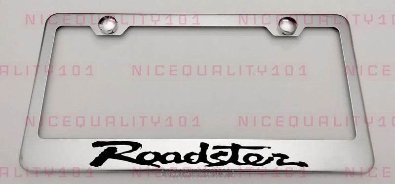 Roadster Stainless Steel Finished License Plate Frame Holder Rust Free v2