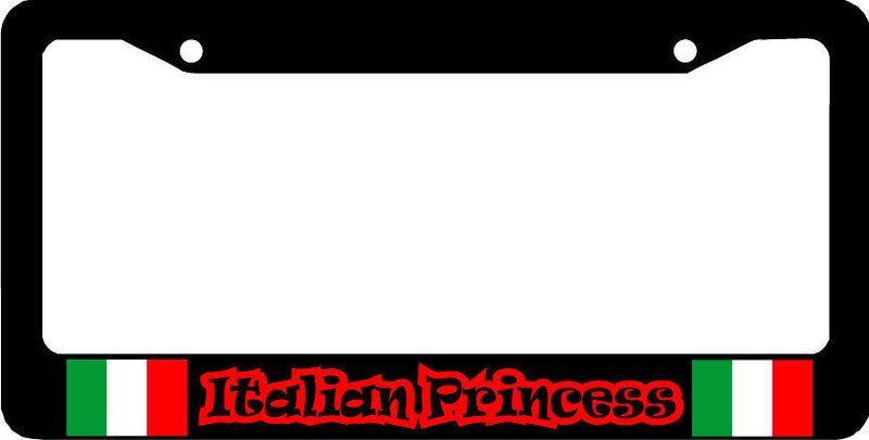 ITALIAN PRINCESS ITALY FLAG License Plate Frame