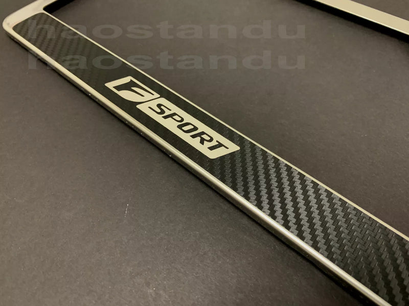 1x FSPORT HALO STAINLESS STEEL LICENSE PLATE FRAME w/(Carbon Fiber Style)