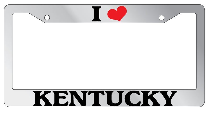 Chrome METAL License Plate Frame I HEART KENTUCKY Auto Accessory 1503  Mod-GRAPH9856236-8213
