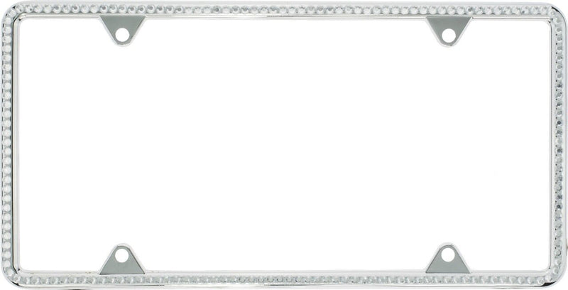 All Silver Diamond Bling Glitter Crystal RhineStone License Plate Frame Car Thin
