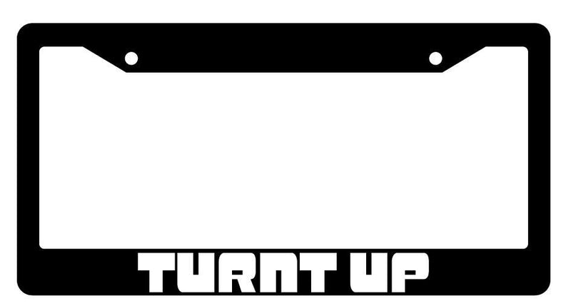 Black License Plate Frame Turnt Up For JDM Auto Accessory  Mod-GRAPH9856236-80