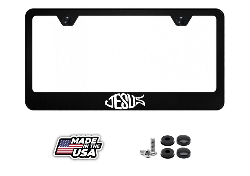 Jesus Fish License Plate Frame ; Christ ; Religion ; God ; Pray ; Love