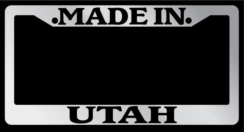 Chrome License Plate Frame "Made in Utah" Auto Accessory Novelty  Mod-GRAPH9856236-1510