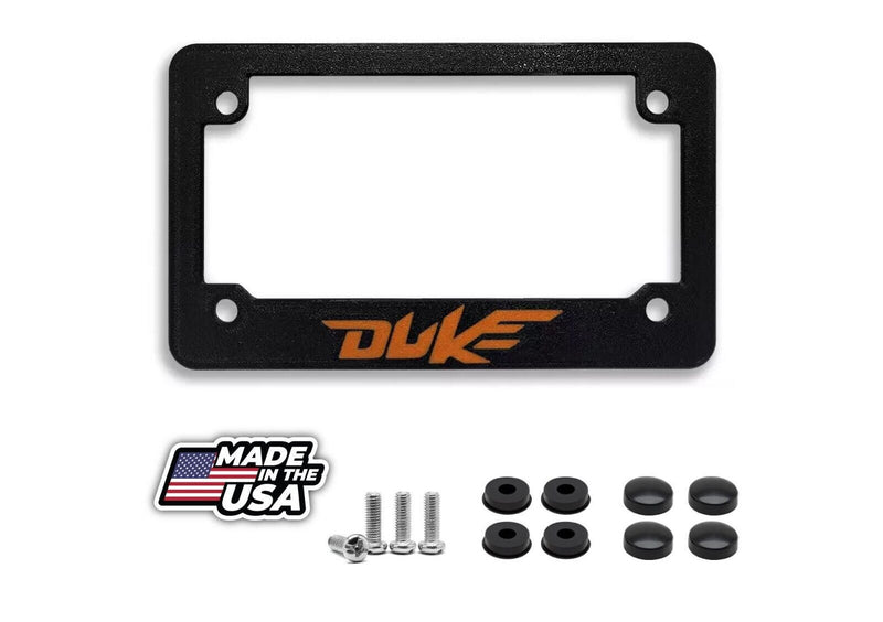 For KTM Duke Bold Textured Motorcycle License Plate Frame Orange (ALL YEARS)