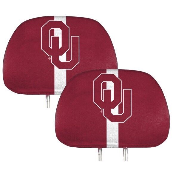 NCAA Oklahoma Sooners New 2-Piece Printed Headrest Covers