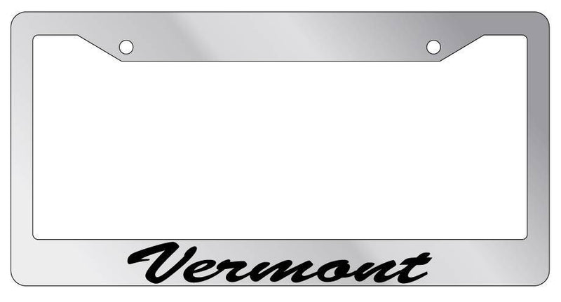 Chrome METAL License Plate Frame Vermont Cursive Auto Accessory 1728  Mod-GRAPH9856236-9018